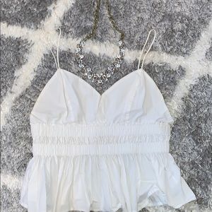 White peplum tank